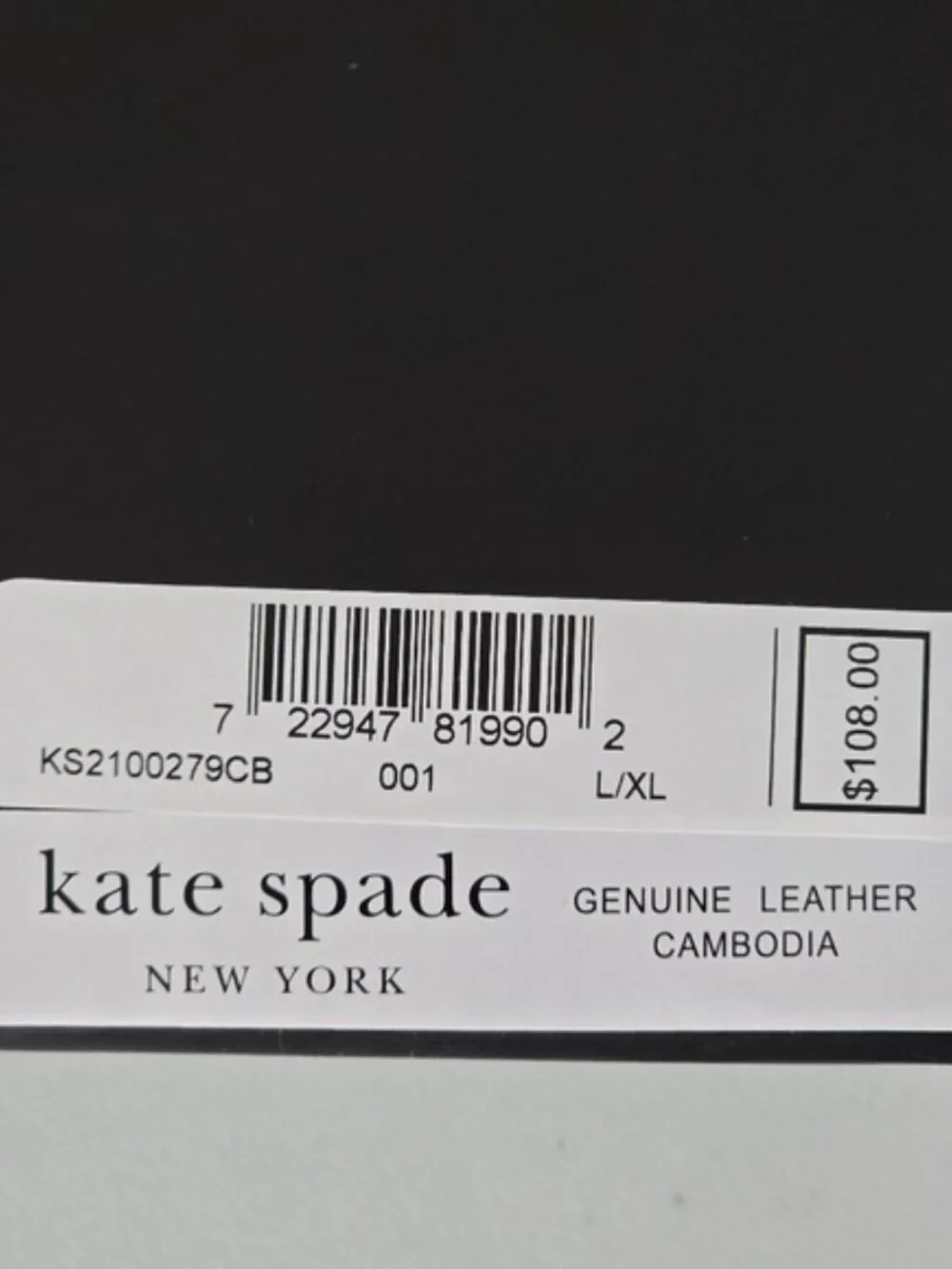 Kate Spade Leather Bow Belt Bag Women L/XL Black Desiger Fanny Pack